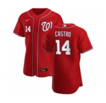 Men's Nike Washington Nationals #14 Starlin Castro Red Alternate 2020 Authentic Player Baseball Jersey