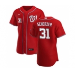 Men's Nike Washington Nationals #31 Max Scherzer Red Alternate 2020 Authentic Player Baseball Jersey