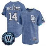 Men's Washington Nationals #14 Paul DeJong Blue 2025 City Connect Limited Stitched Baseball Jersey