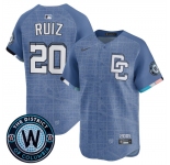 Men's Washington Nationals #20 Keibert Ruiz Blue 2025 City Connect Limited Stitched Baseball Jersey