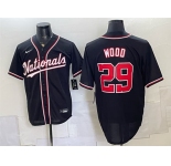 Men's Washington Nationals #29 James Wood 2026 Fashion Replica Black Out Stitched Baseball Jersey