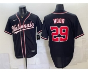 Men's Washington Nationals #29 James Wood 2026 Fashion Replica Black Out Stitched Baseball Jersey