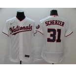 Men's Washington Nationals #31 Max Scherzer White Flex Base Authentic Collection Baseball Jersey