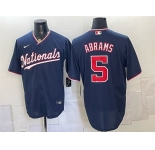 Men's Washington Nationals #5 CJ Abrams Navy Stitched Baseball Jersey
