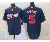 Men's Washington Nationals #5 CJ Abrams Navy Stitched Baseball Jersey