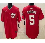 Men's Washington Nationals #5 CJ Abrams Red Limited Jersey