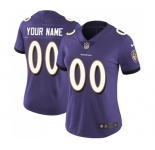Women's Baltimore Ravens Customized Purple Team Color Vapor Untouchable Limited Player Football Jersey