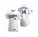 Los Angeles Dodgers #14 Enrique Hernandez White 2020 World Series Champions Authentic Jersey