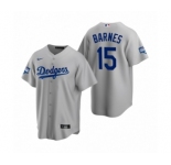 Los Angeles Dodgers #15 Austin Barnes Gray 2020 World Series Champions Replica Jersey