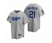 Los Angeles Dodgers #21 Walker Buehler Gray 2020 World Series Replica Jersey