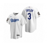 Los Angeles Dodgers #3 Chris Taylor White 2020 World Series Replica Jersey