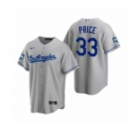 Los Angeles Dodgers #33 David Price Gray 2020 World Series Champions Road Replica Jersey