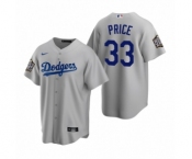 Los Angeles Dodgers #33 David Price Gray 2020 World Series Replica Jersey