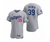 Los Angeles Dodgers #39 Blake Treinen Gray 2020 World Series Champions Road Authentic Jersey