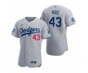 Los Angeles Dodgers #43 Edwin Rios Gray 2020 World Series Champions Authentic Jersey