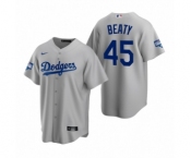 Los Angeles Dodgers #45 Matt Beaty Gray 2020 World Series Champions Replica Jersey