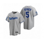 Los Angeles Dodgers #5 Corey Seager MVP Gray 2020 World Series Champions Road Replica Jersey
