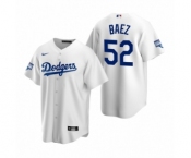 Los Angeles Dodgers #52 Pedro Baez White 2020 World Series Champions Replica Jersey