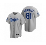 Los Angeles Dodgers #81 Victor Gonzalez Gray 2020 World Series Champions Replica Jersey