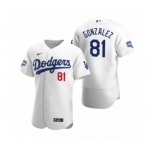 Los Angeles Dodgers #81 Victor Gonzalez White 2020 World Series Champions Authentic Jersey