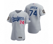 Men's Los Angeles Dodgers #74 Kenley Jansen Nike Gray 2020 World Series Authentic Jersey