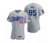 Men's Los Angeles Dodgers #85 Dustin May Nike Gray 2020 World Series Authentic Jerseys