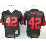 San Francisco 49ers #42 Ronnie Lott Black Throwback Jersey