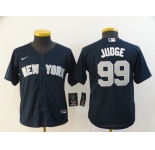 Nike Youth New York Yankees #99 Aaron Judge Authentic Navy Blue Baseball Jersey