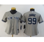 Nike Youth New York Yankees#99 Aaron Judge Authentic Grey Road Baseball Jersey
