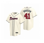 Women Atlanta Braves #41 Jared Shuster Cream 2020 MLB Draft Replica Alternate Jersey