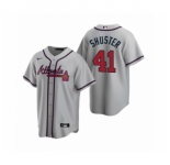 Women Atlanta Braves #41 Jared Shuster Gray 2020 MLB Draft Replica Road Jersey