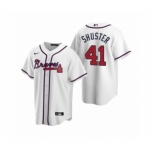 Women Atlanta Braves #41 Jared Shuster White 2020 MLB Draft Replica Home Jersey