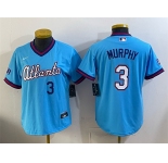 Women's Atlanta Braves #3 Dale Murphy Powder Blue 2026 City Connect Stadium Stitched Baseball Jersey