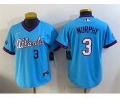 Women's Atlanta Braves #3 Dale Murphy Powder Blue 2026 City Connect Stadium Stitched Baseball Jersey