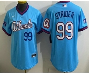 Women's Atlanta Braves #99 Spencer Strider Light Blue 2026 City Connect Stadium Jersey