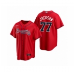 Youth Atlanta Braves #77 Luke Jackson Nike Red 2020 Replica Alternate Jersey