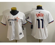 Youth Houston Astros #11 Cam Smith White 2025 City Connect Limited Stitched Baseball Jersey1