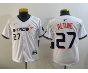 Youth Houston Astros #27 Jose Altuve White 2025 City Connect Limited Stitched Baseball Jersey1