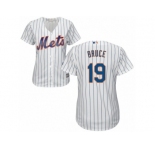 Women's Majestic New York Mets #19 Jay Bruce Authentic White Home Cool Base MLB Jersey