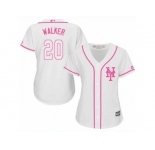Women's Majestic New York Mets #20 Neil Walker Authentic White Fashion Cool Base MLB Jersey
