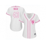 Women's Majestic New York Mets #43 Addison Reed Authentic White Fashion Cool Base MLB Jersey