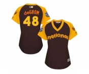 Women's Majestic New York Mets #48 Jacob deGrom Authentic Brown 2016 All-Star National League BP Cool Base MLB Jersey