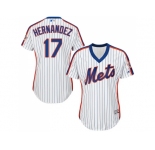 Women's New York Mets #17 Keith Hernandez White(Blue Strip) Alternate Stitched MLB Jersey