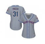 Women's New York Mets #31 Mike Piazza Grey Road Stitched MLB Jersey