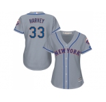Women's New York Mets #33 Matt Harvey Grey Road Stitched MLB Jersey