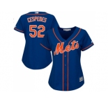 Women's New York Mets #52 Yoenis Cespedes Blue Alternate Stitched MLB Jersey