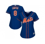 Women's New York Mets #8 Gary Carter Blue Alternate Stitched MLB Jersey
