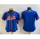 Women's New York Mets Blank Royal Cool Base Stitched Baseball Jersey