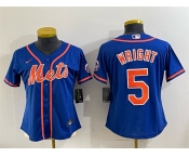 Youth New York Mets #5 David Wright Royal Cool Base Stitched Baseball Jersey