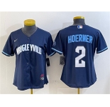 Women's Chicago Cubs #2 Nico Hoerner Navy City Connect Stitched Jersey